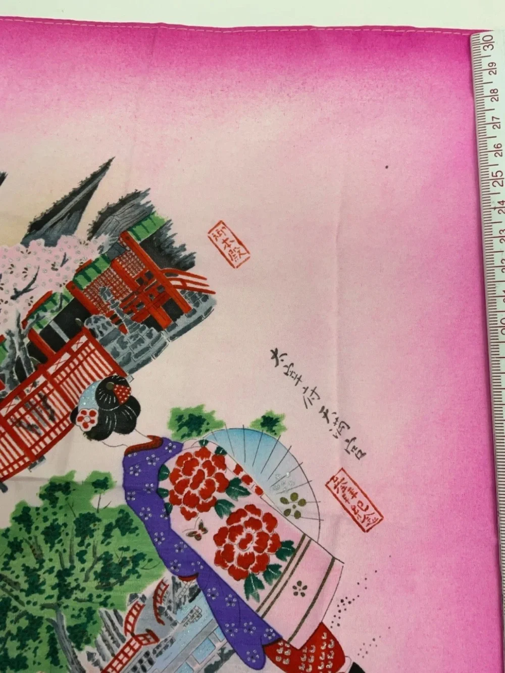 Vintage Japanese Scarf Handkerchief 1950’s Set Of Two